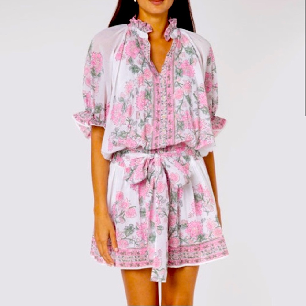 Juliet Dunn size 1 roses blouson dress